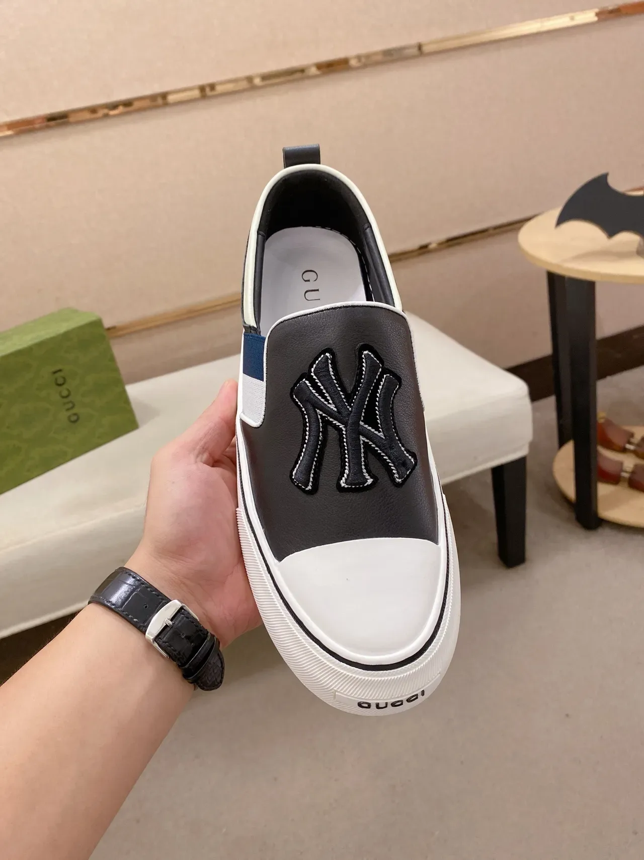 Gucci Screener NY Logo Slip-On Lifestyle Sneaker 2