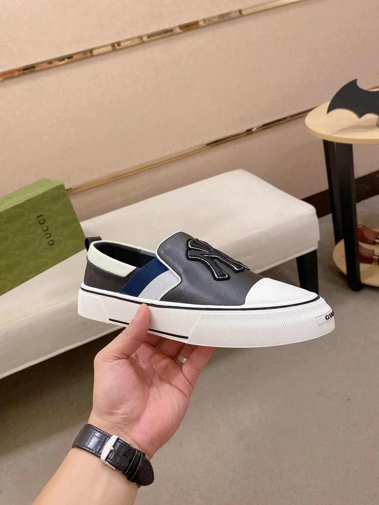 Gucci Screener NY Logo Slip-On Lifestyle Sneaker 4