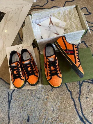 Gucci Screener Orange Black Yellow Lifestyle Sneakers 2