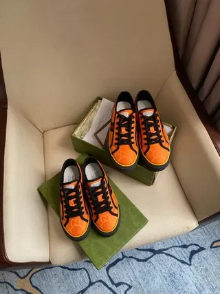Gucci Screener Orange Black Yellow Lifestyle Sneakers 3