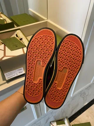 Gucci Screener Orange Black Yellow Lifestyle Sneakers 5