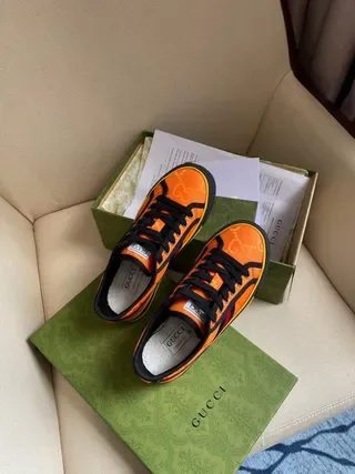 Gucci Screener Orange Black Yellow Lifestyle Sneakers 6