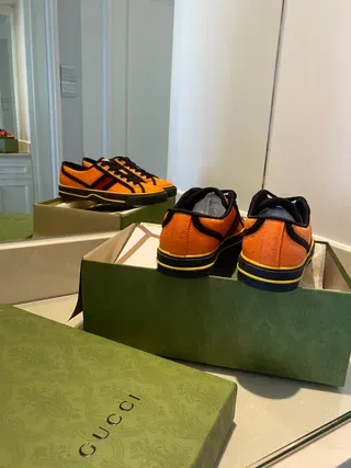 Gucci Screener Orange Black Yellow Lifestyle Sneakers 7
