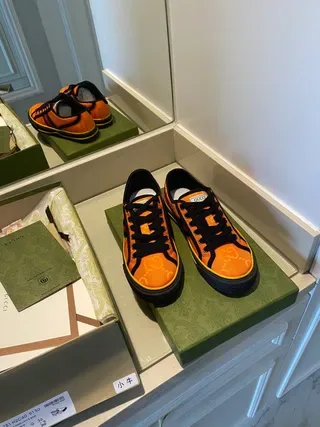 Gucci Screener Orange Black Yellow Lifestyle Sneakers 8