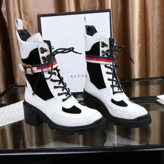 Gucci Screener Bottines cheville blanches et noires GG Monogram 4