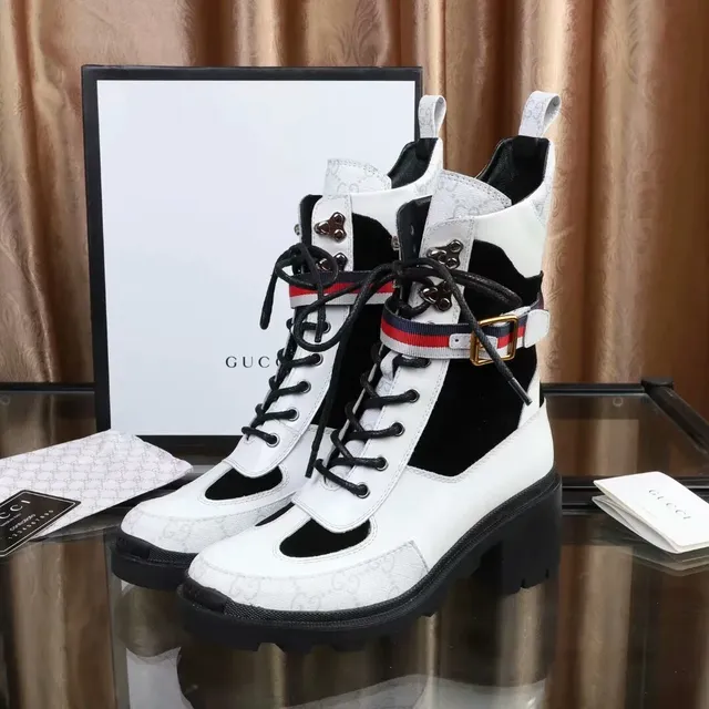 Gucci Screener Bottines cheville blanches et noires GG Monogram 5