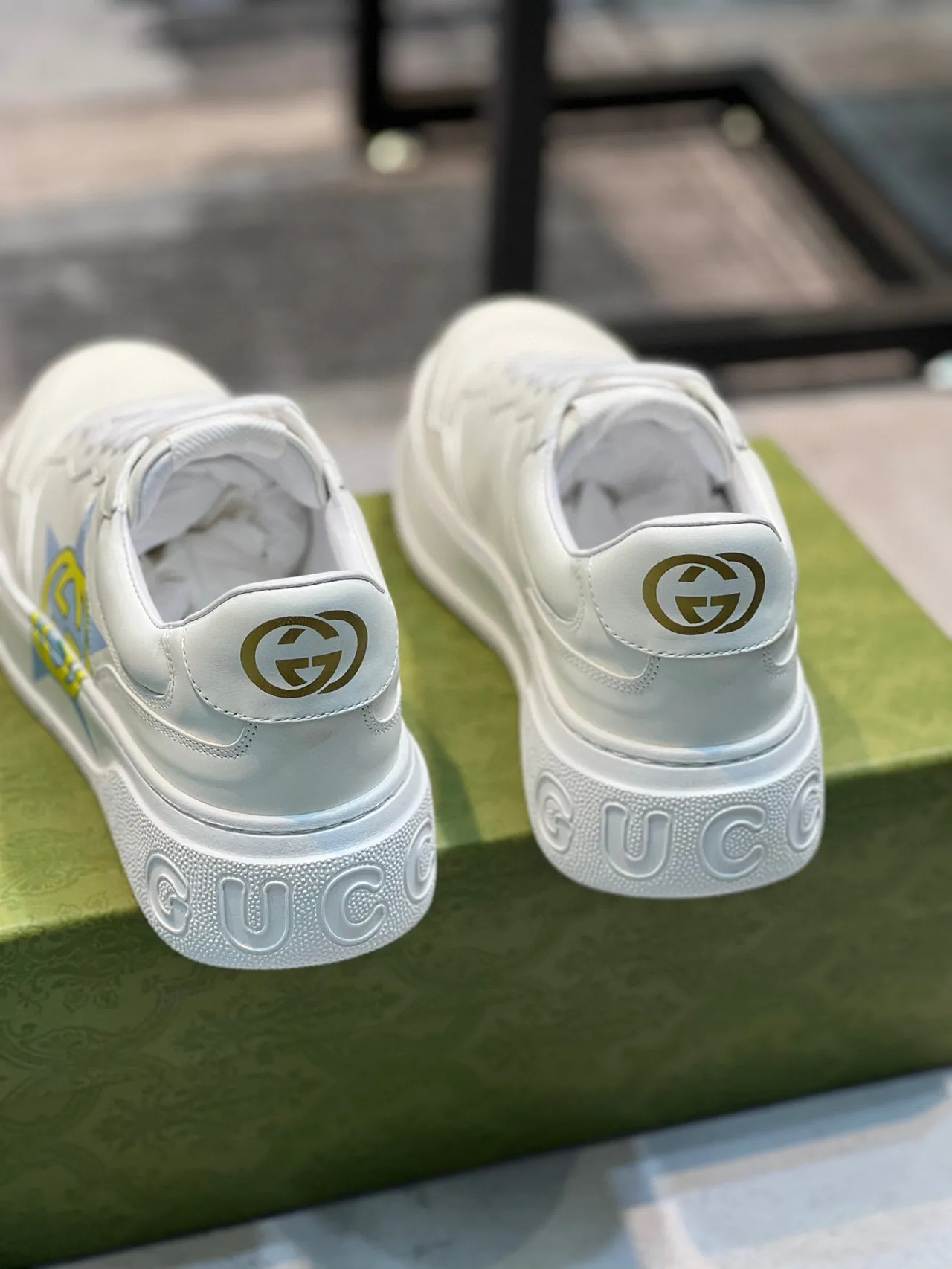 Gucci Screener White GG Star Logo Lifestyle Sneakers 2