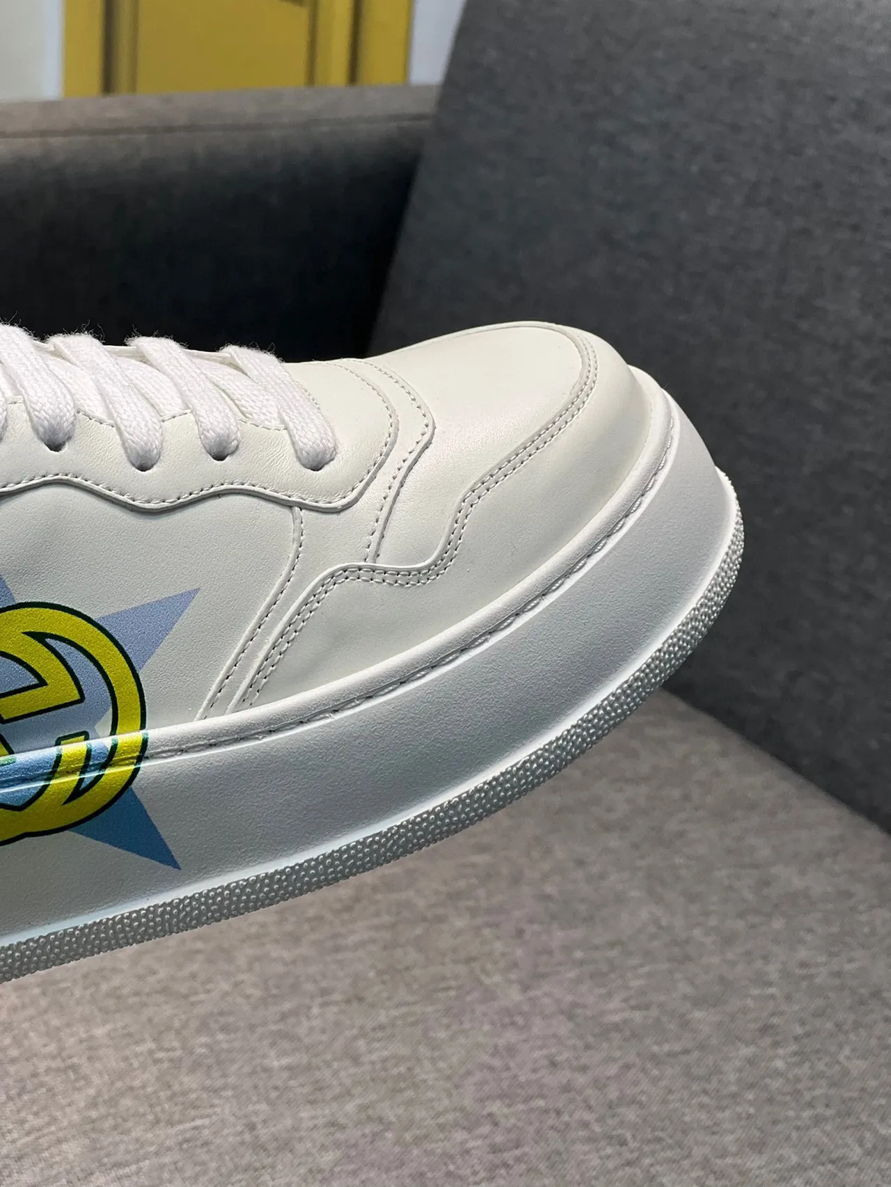Gucci Screener White GG Star Logo Lifestyle Sneakers 3