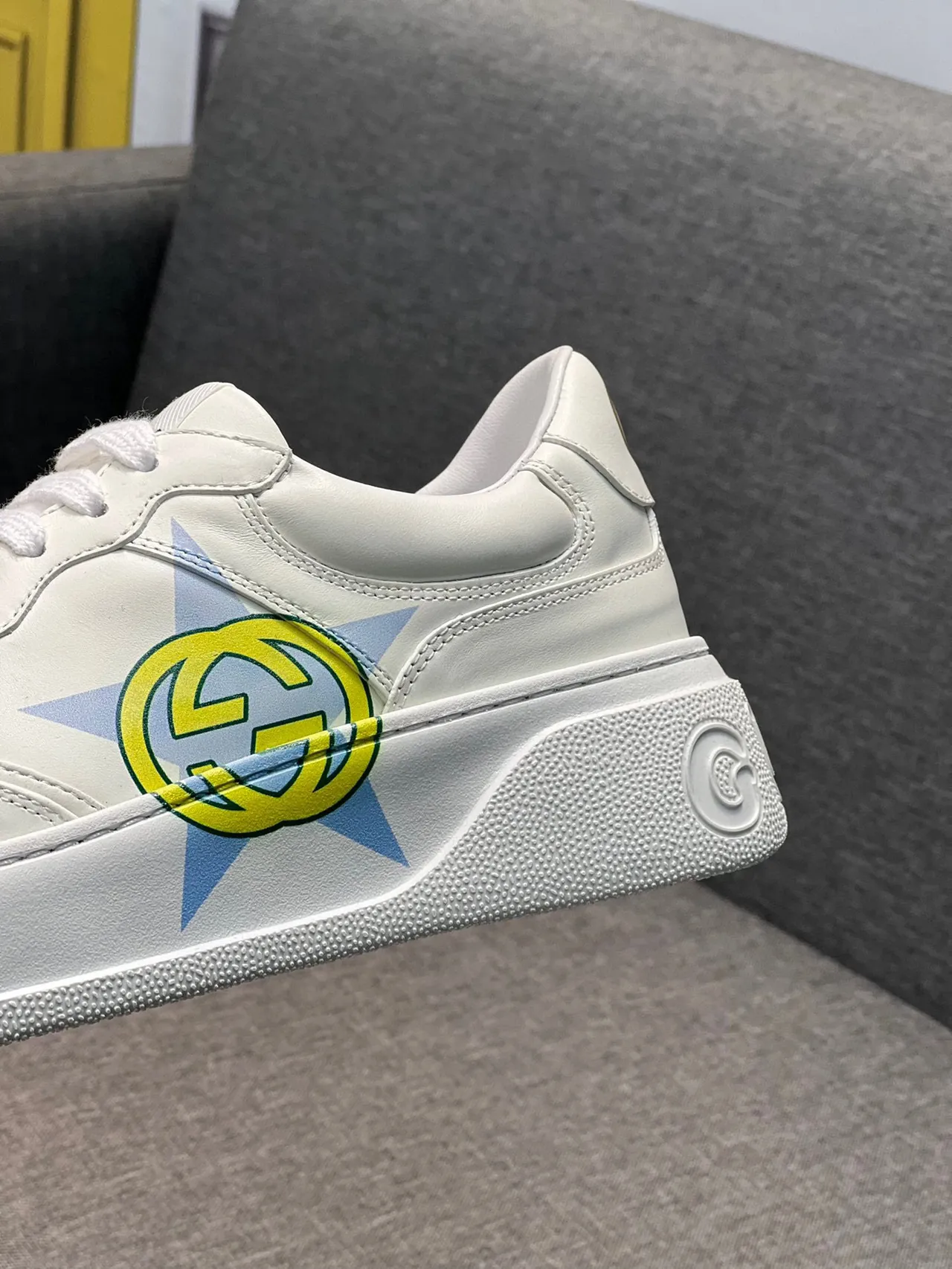 Gucci Screener White GG Star Logo Lifestyle Sneakers 8