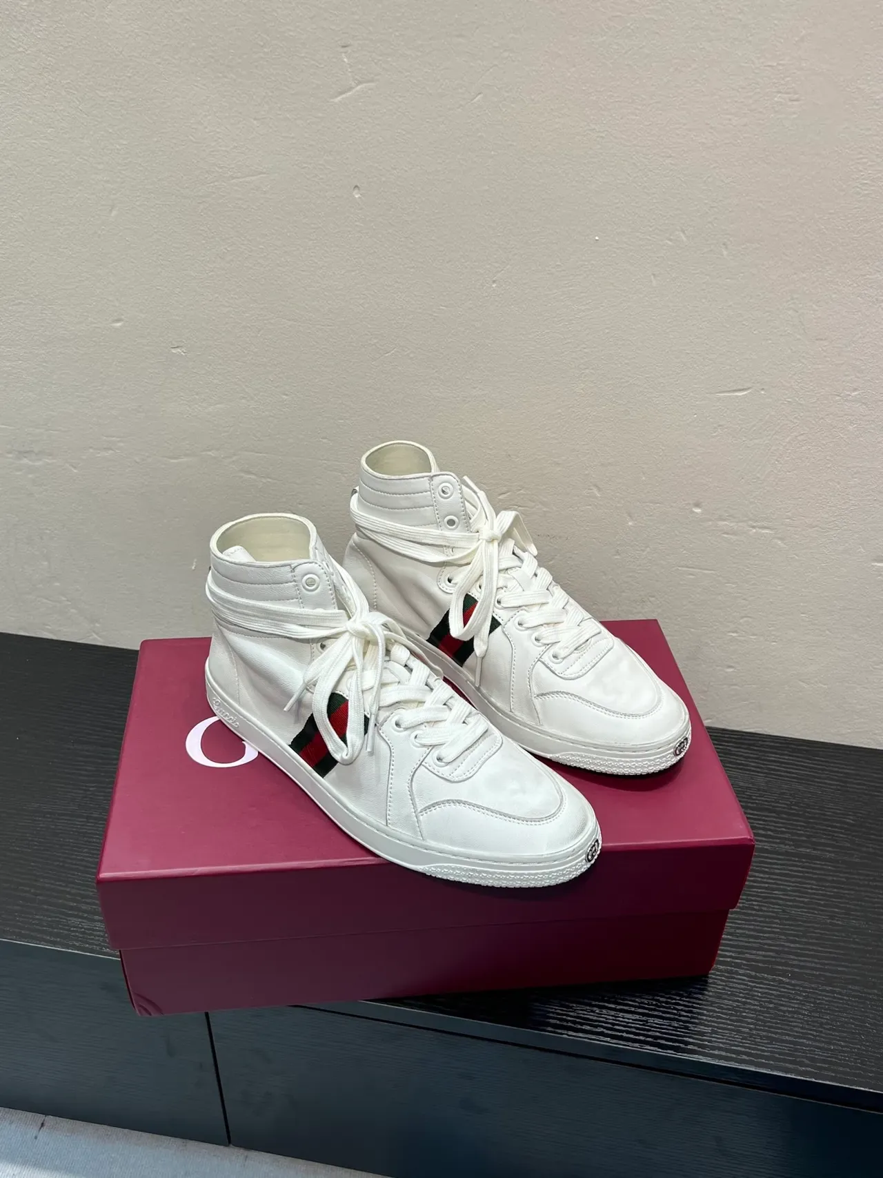 Gucci Screener White Red Green Web Stripe Lifestyle Sneaker 5
