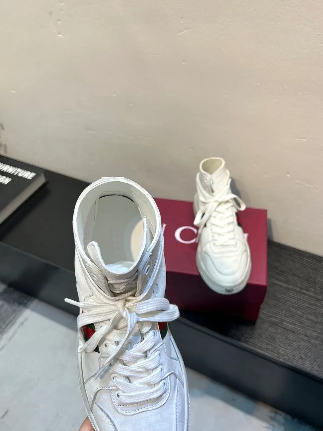 Gucci Screener White Red Green Web Stripe Lifestyle Sneaker 7