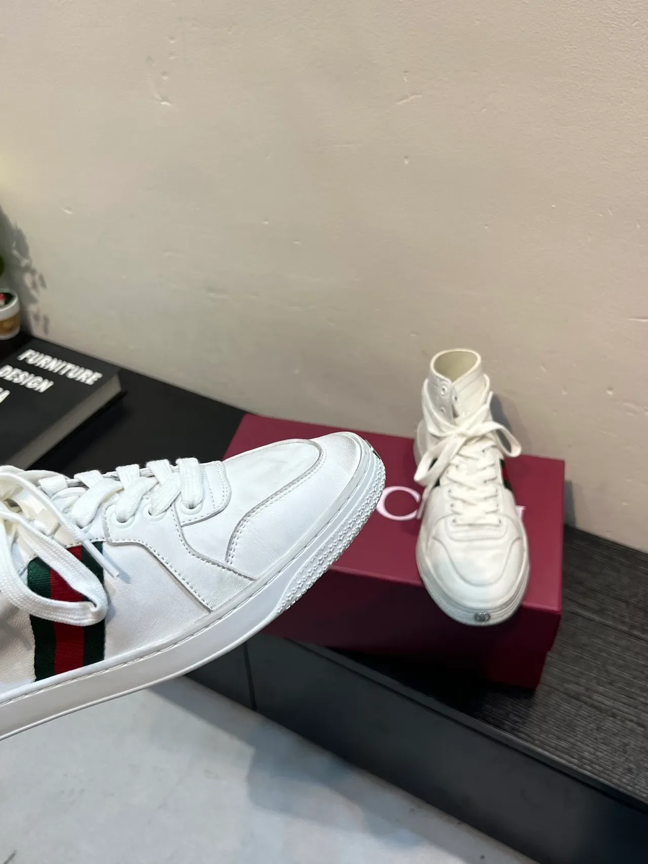 Gucci Screener White Red Green Web Stripe Lifestyle Sneaker 8