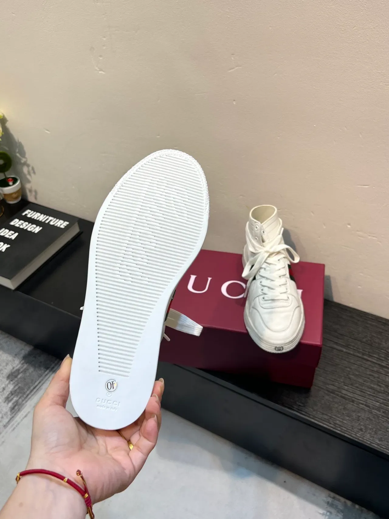 Gucci Screener White Red Green Web Stripe Lifestyle Sneaker 9