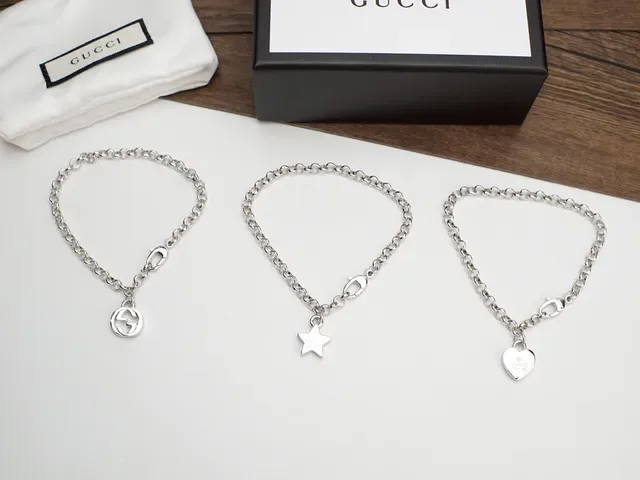 Gucci Silver Curb Chain Engraved Branded Charms Necklace 2