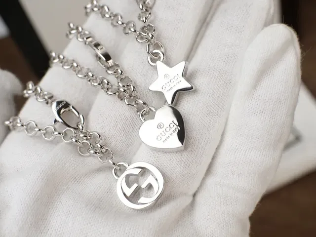 Gucci Silver Curb Chain Engraved Branded Charms Necklace 5