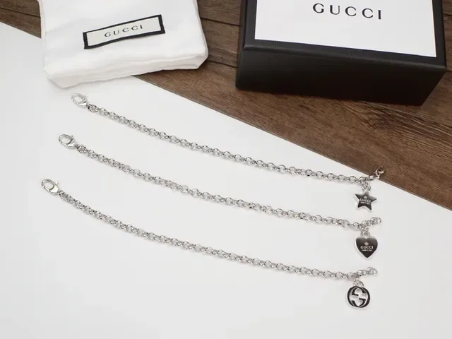 Gucci Silver Curb Chain Engraved Branded Charms Necklace 9