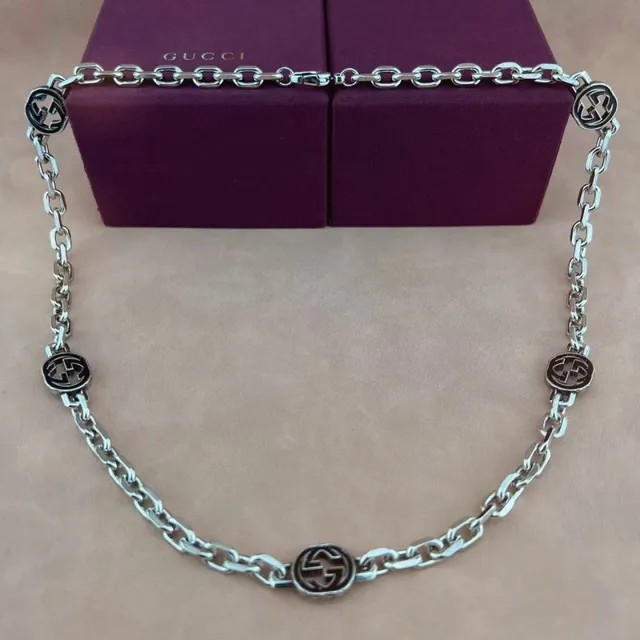 Gucci Silver Green Chunky Link Chain Enamel-Accented Circular Motifs Bracelet 5