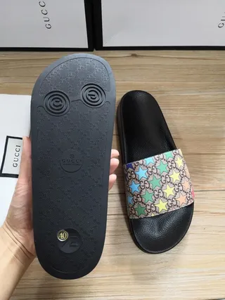 Gucci Star-Print GG Webbing Slide Slippers 3