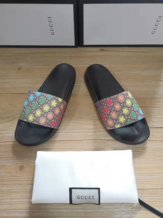 Gucci Star-Print GG Webbing Slide Slippers 4