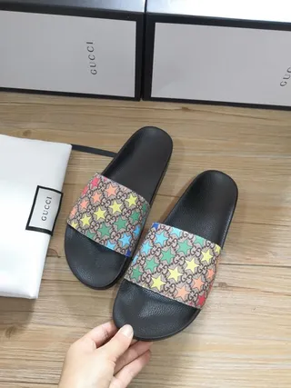 Gucci Star-Print GG Webbing Slide Slippers 8