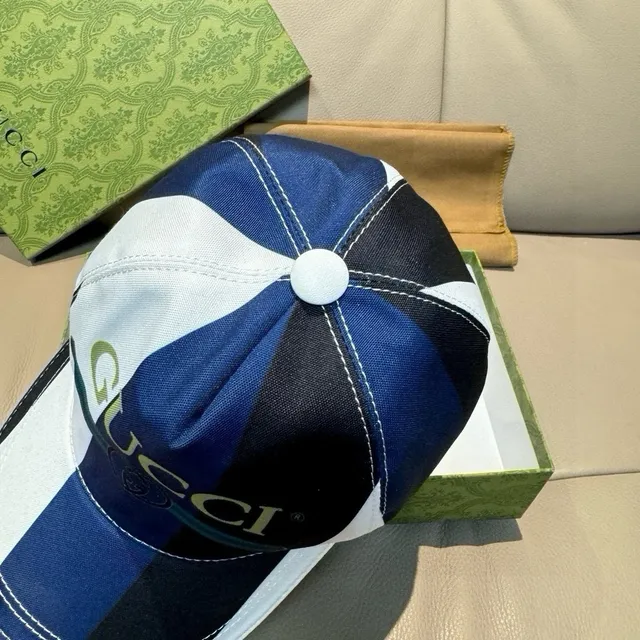 Gucci Striped Navy and White Baseball Cap 6