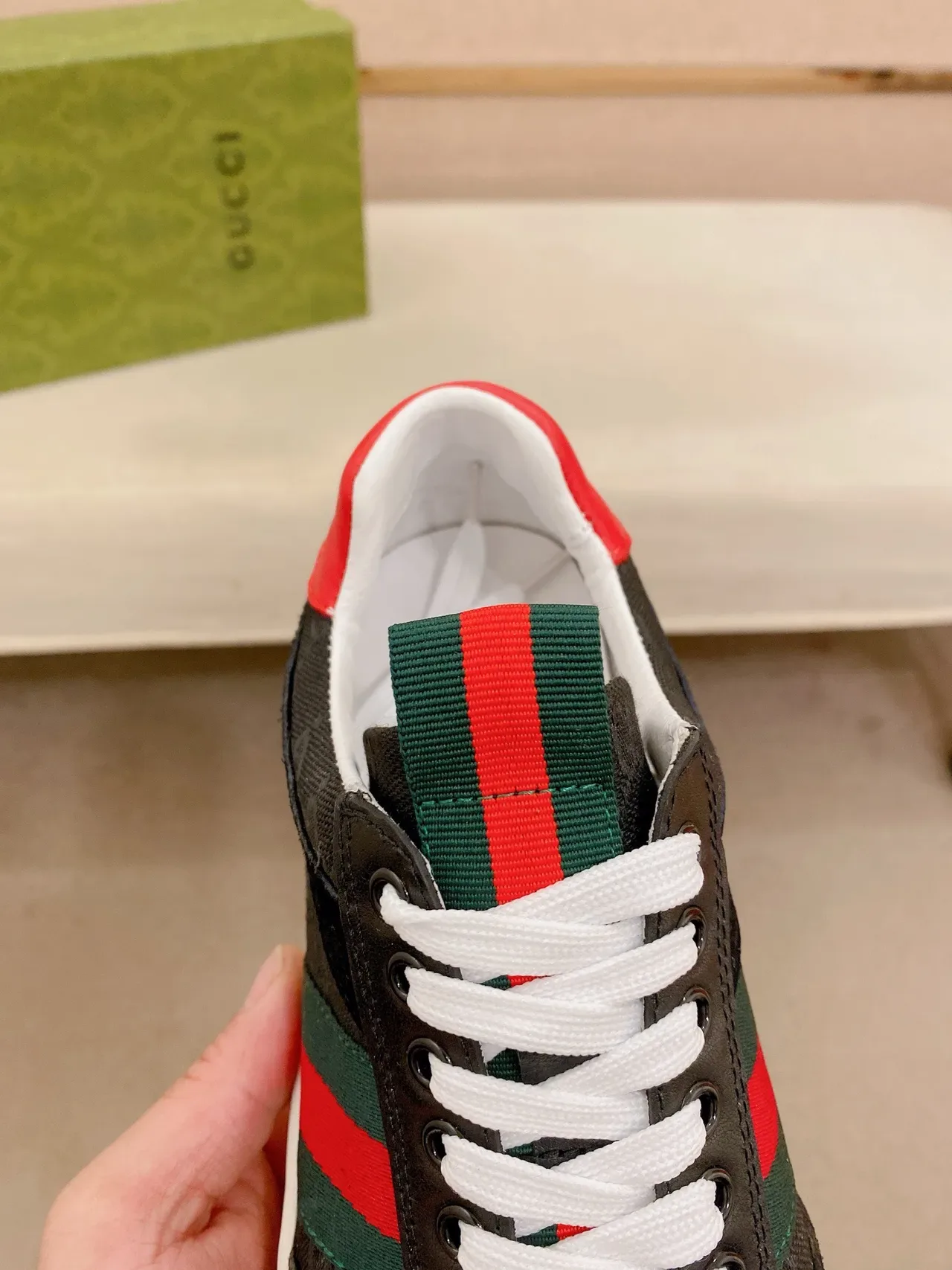 Gucci Tennis 1977 Black Red Green Web Lifestyle Sneakers 6