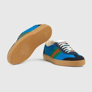 Gucci Tennis 1977 Blue Navy Red Green Web Stripe Lifestyle Sneakers