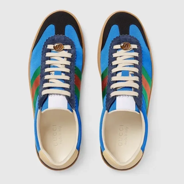 Gucci Tennis 1977 Blue Navy Red Green Web Stripe Lifestyle Sneakers 2