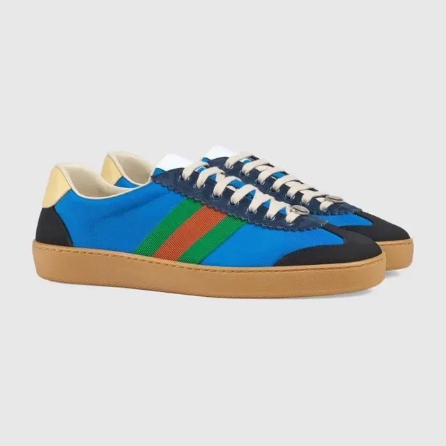 Gucci Tennis 1977 Blue Navy Red Green Web Stripe Lifestyle Sneakers 4