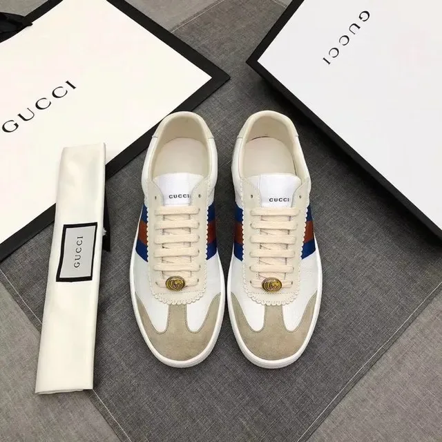 Gucci Tennis 1977 Off-White and Beige Web Stripe Lifestyle Sneakers 3