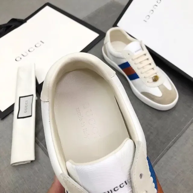 Gucci Tennis 1977 Off-White and Beige Web Stripe Lifestyle Sneakers 4