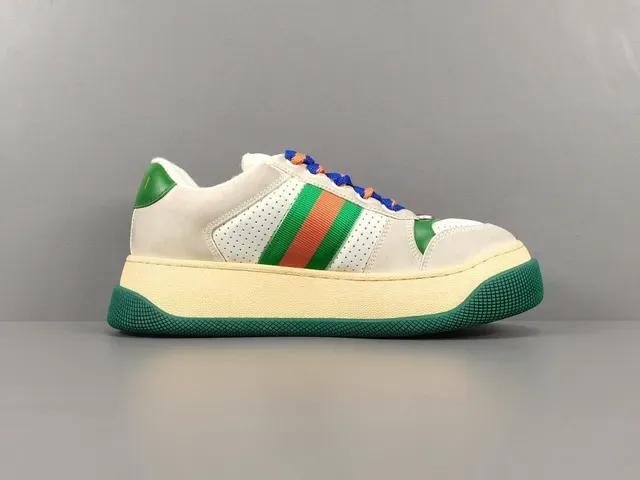 গুচ্চি Tennis 1977 অফ-হোয়াইট সবুজ লাল কমলা ওয়েব লাইফস্টাইল স্নিকার্স 18