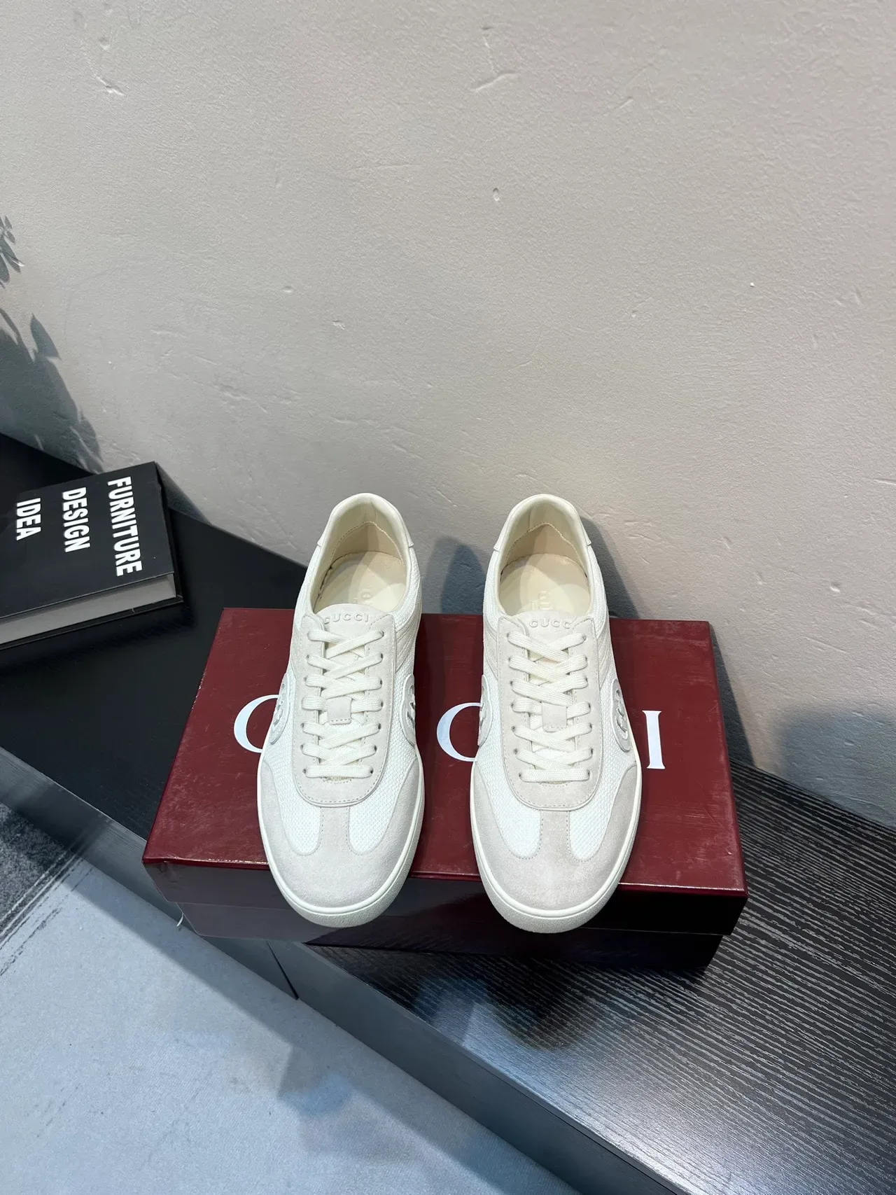 Gucci Tennis 1977 Off-White Mesh and Suede Lifestyle Sneakers 2
