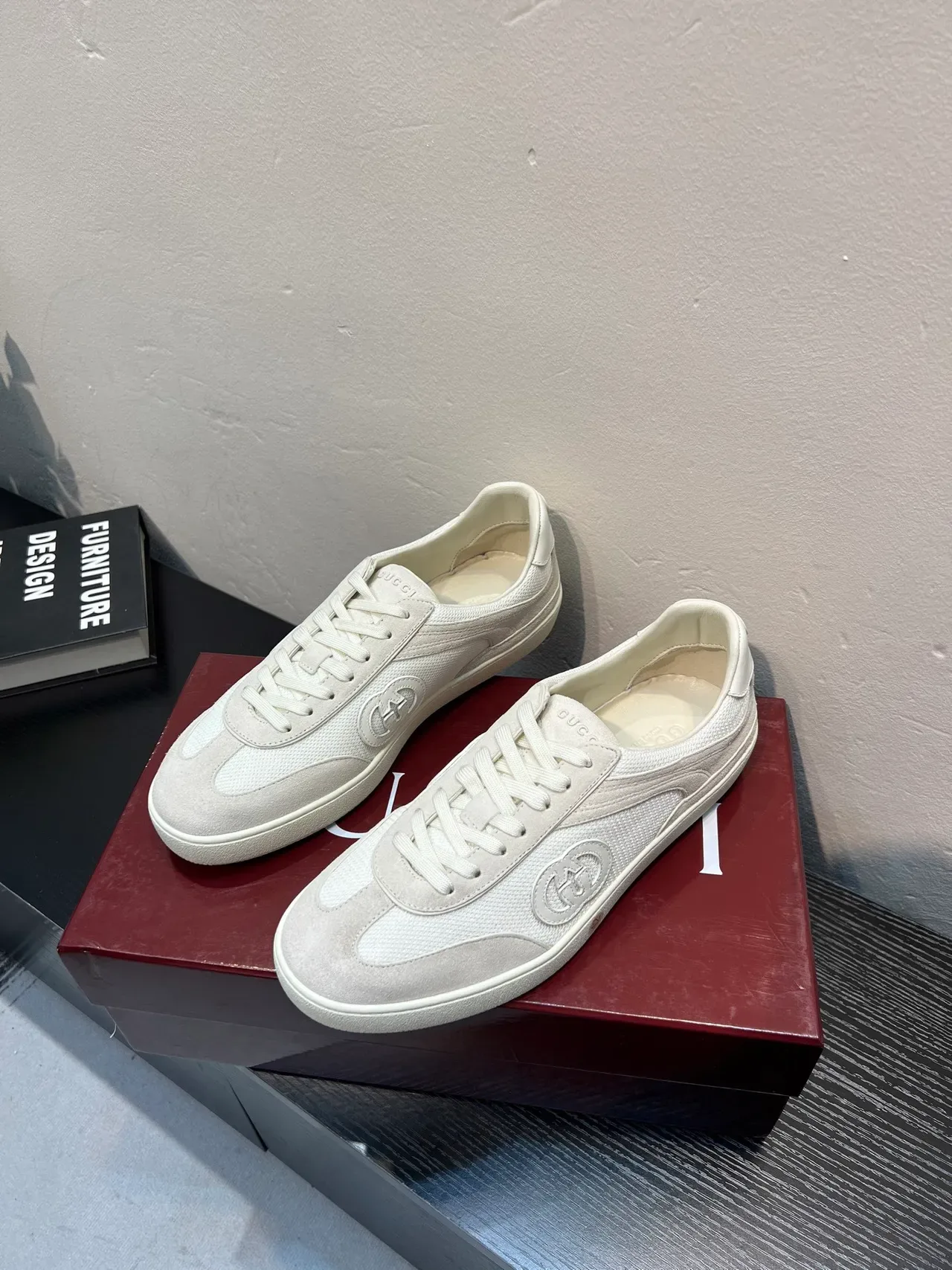 Gucci Tennis 1977 Off-White Mesh and Suede Lifestyle Sneakers 3