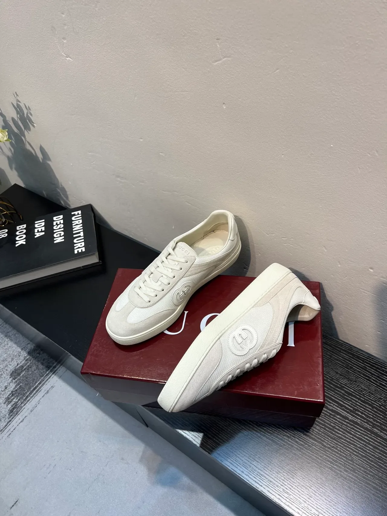 Gucci Tennis 1977 Off-White Mesh and Suede Lifestyle Sneakers 4