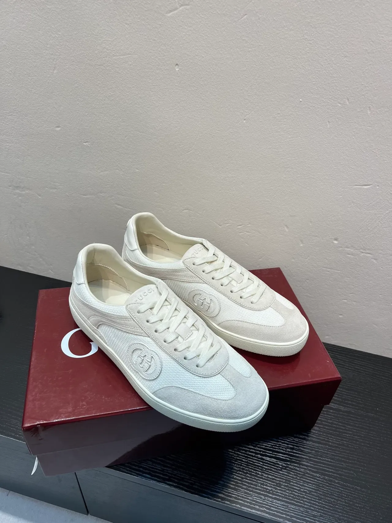 Gucci Tennis 1977 Off-White Mesh and Suede Lifestyle Sneakers 5