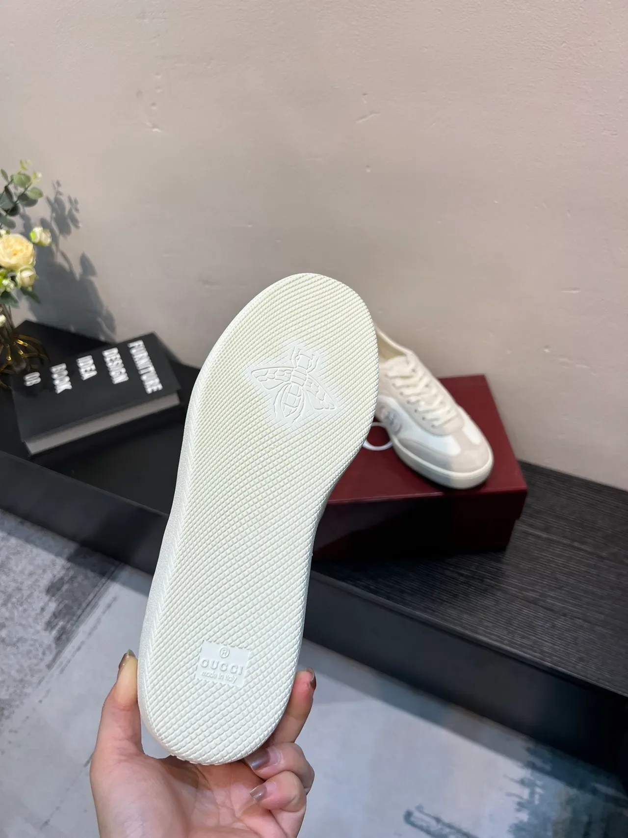 Gucci Tennis 1977 Off-White Mesh and Suede Lifestyle Sneakers 8