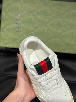 Gucci Tennis 1977 White and Cream Lifestyle Sneakers 5