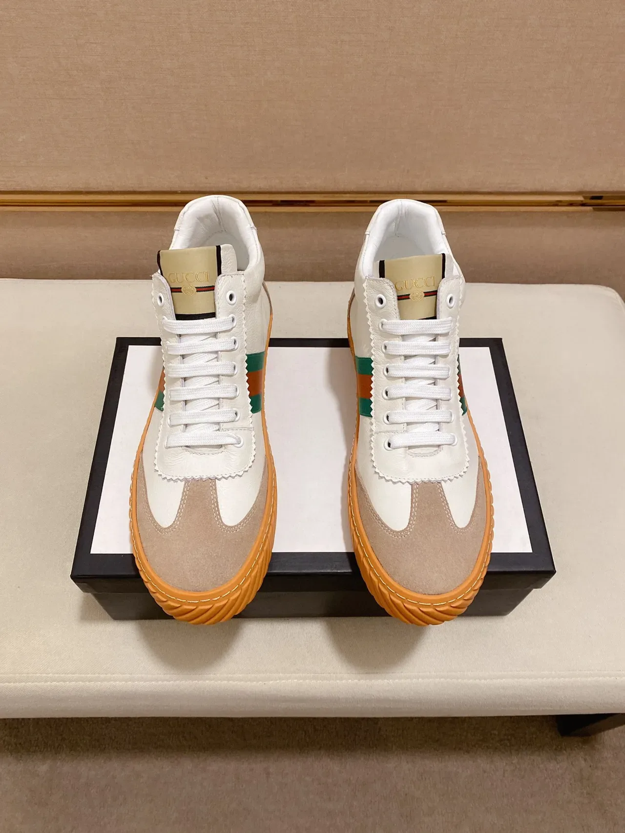 Gucci Tennis 1977 Blancs Beiges Verts Rouges Web Sneakers Lifestyle 2