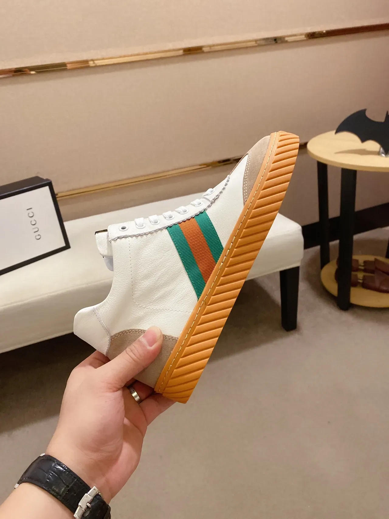 Gucci Tennis 1977 Blancs Beiges Verts Rouges Web Sneakers Lifestyle 6