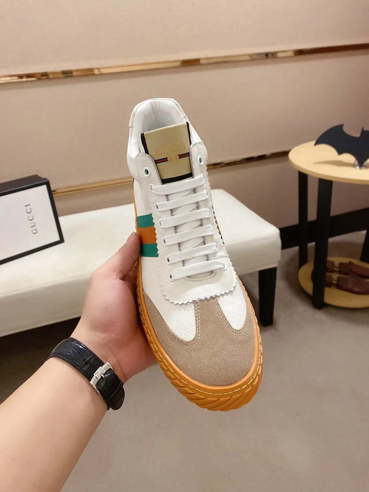 Gucci Tennis 1977 Blancs Beiges Verts Rouges Web Sneakers Lifestyle 9