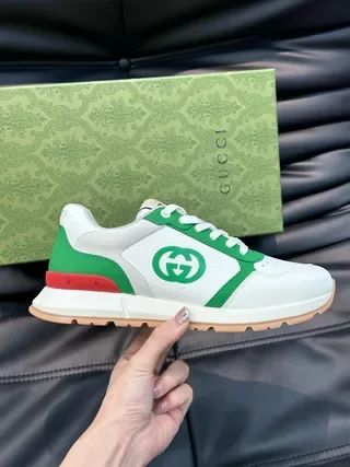 Gucci Tennis 1977 White Green Red Lifestyle Sneakers 3