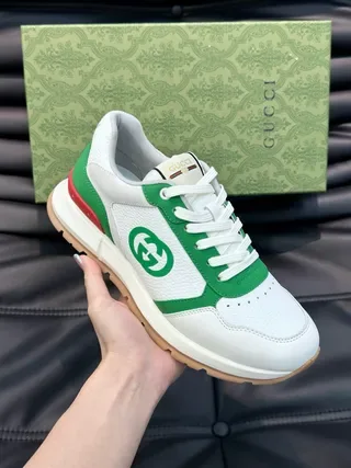 Gucci Tennis 1977 White Green Red Lifestyle Sneakers 4