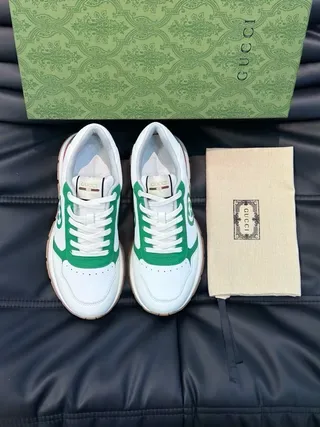 Gucci Tennis 1977 White Green Red Lifestyle Sneakers 5