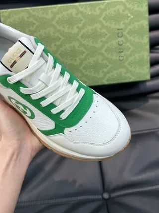 Gucci Tennis 1977 White Green Red Lifestyle Sneakers 8