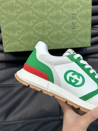 Gucci Tennis 1977 White Green Red Lifestyle Sneakers 9
