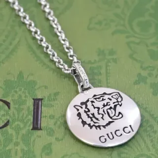 Gucci Tiger Pendant Silver Necklace