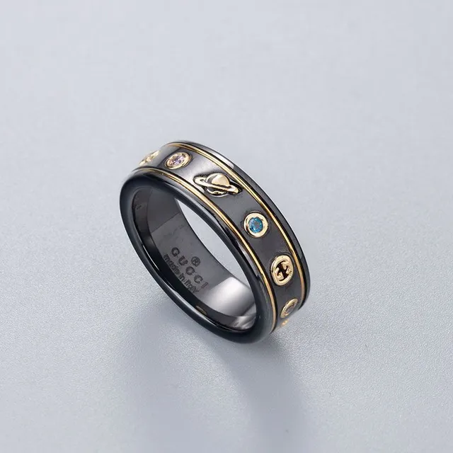 Gucci White Gold Ceramic Ring 2