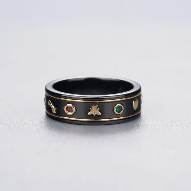 Gucci White Gold Ceramic Ring 5
