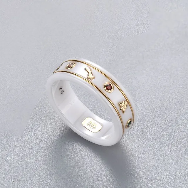 Gucci White Gold Ceramic Ring 9